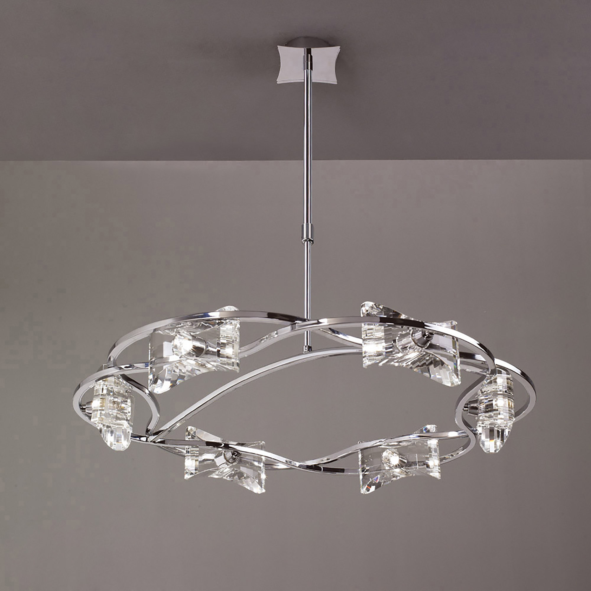 Kromo Polished Chrome Ceiling Lights Mantra Ring Pendants
